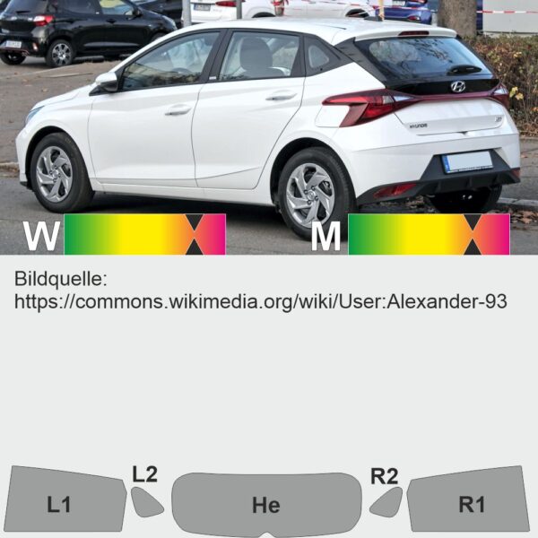 HYUNDAI i20 BC3 passgenaue Tönungsfolie