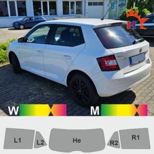 SKODA Fabia III NJ fünftürig passgenaue Tönungsfolie