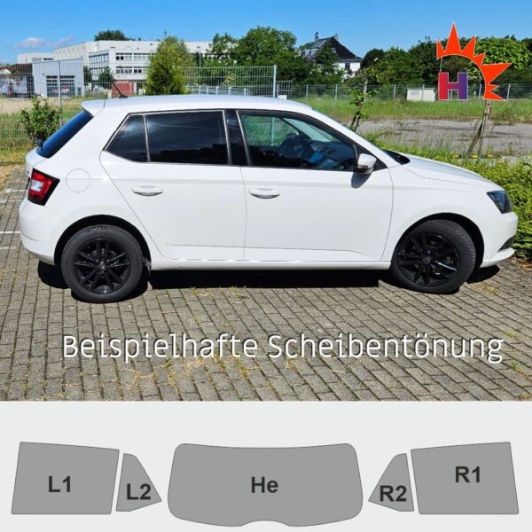 SKODA Fabia III NJ fünftürig passgenaue Tönungsfolie