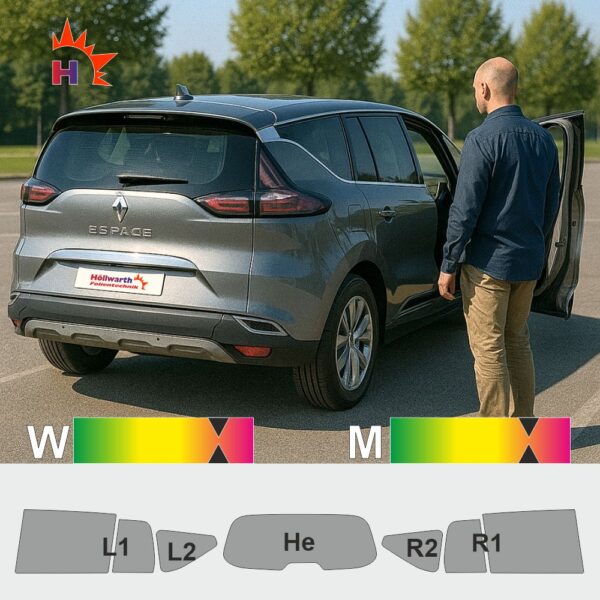 RENAULT Espace V 2015 passgenaue Tönungsfolie