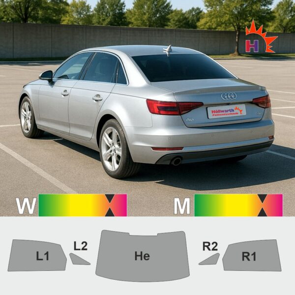 AUDI A4 B9 Limousine passgenaue Tönungsfolie k1