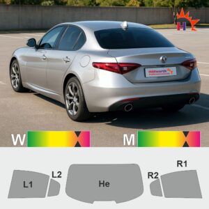 Alfa Romeo Giulia Limousine 2017 passgenaue Tönungsfolie