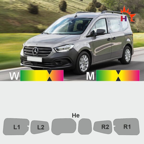 MERCEDES Citan W 420 Heckflügel passgenaue Tönungsfolie