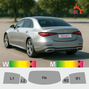MERCEDES E-Klasse W214 passgenaue Tönungsfolie