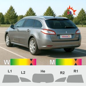 PEUGEOT 508 SW 2010 passgenaue Tönungsfolie PEUGEOT 508 SW 2010 passgenaue Tönungsfolie