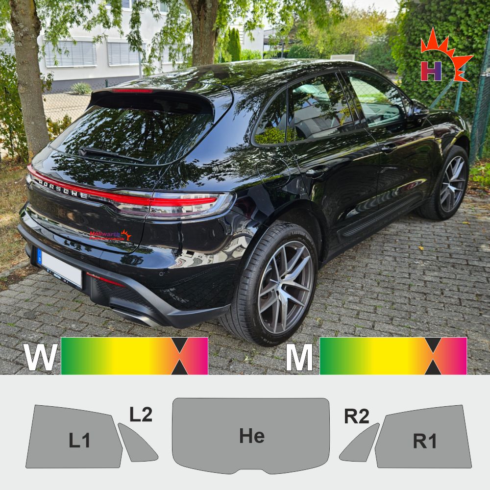 PORSCHE Macan passgenaue Tönungsfolie