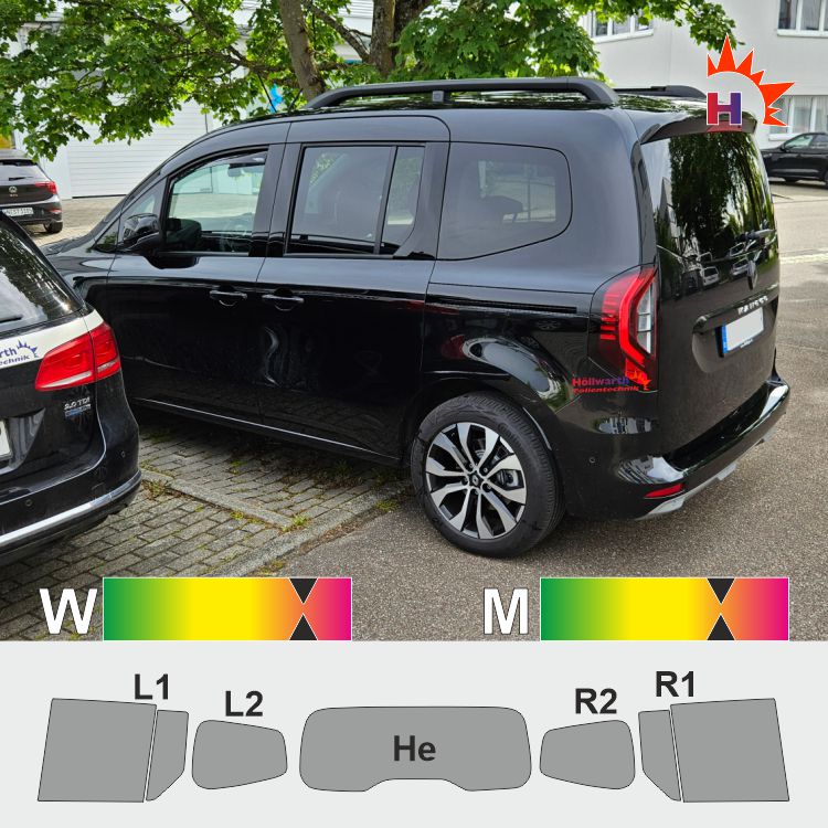 RENAULT Kangoo III mit Heckklappe passgenaue Tönungsfolie
