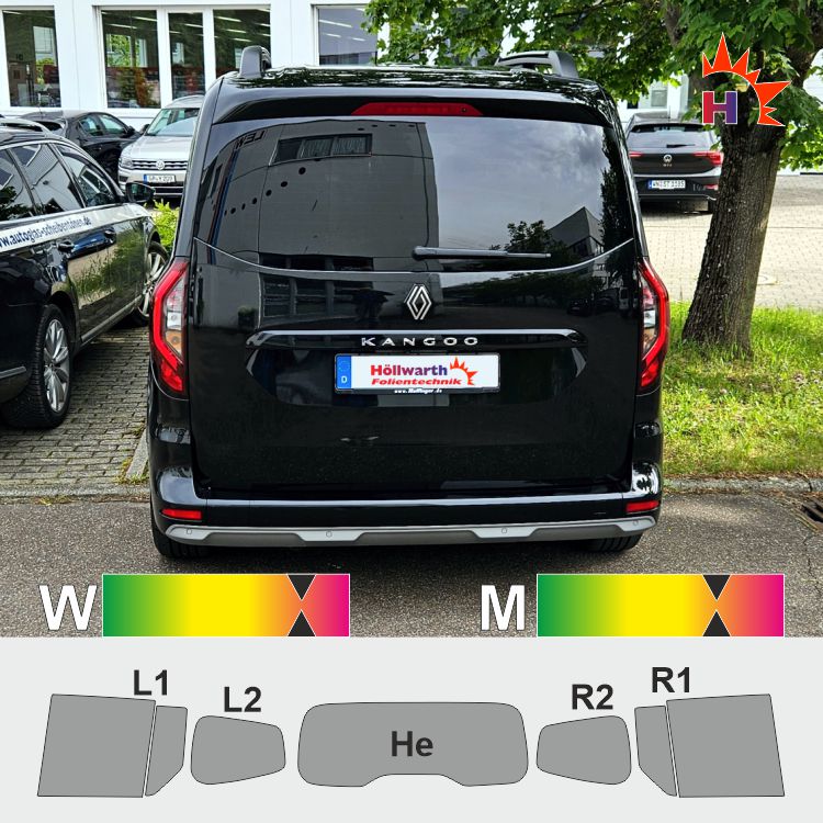 RENAULT Kangoo III mit Heckklappe passgenaue Tönungsfolie