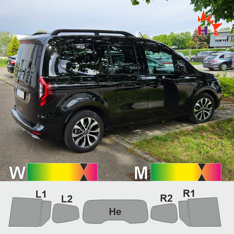 RENAULT Kangoo III mit Heckklappe passgenaue Tönungsfolie