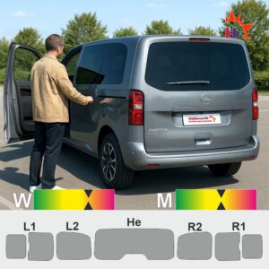 OPEL Zafira D Live ohne passgenaue Tönungsfolie