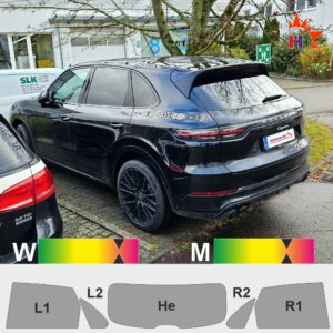 PORSCHE Cayenne (9YA) 2017 passgenaue Tönungsfolie
