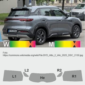 BYD Atto 2 passgenaue Tönungsfolie