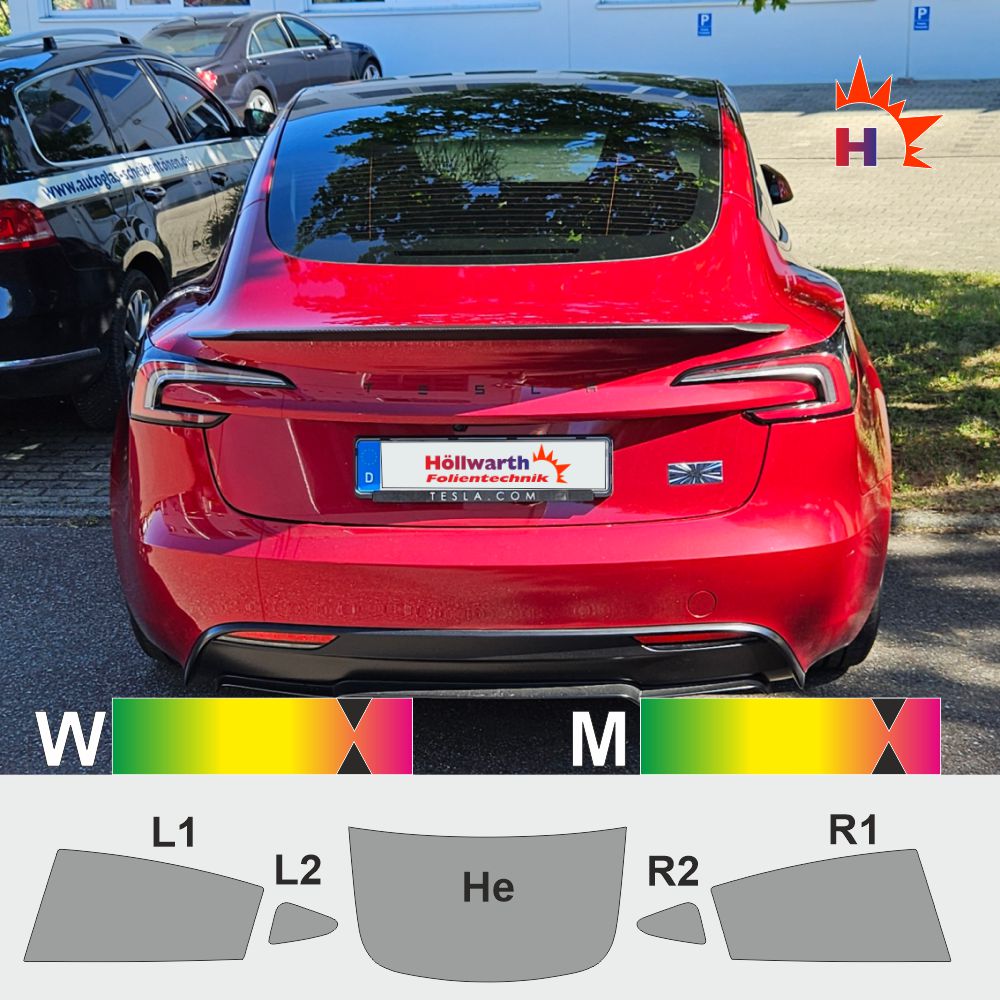 Tesla Model 3 Performance passgenaue Tönungsfolie