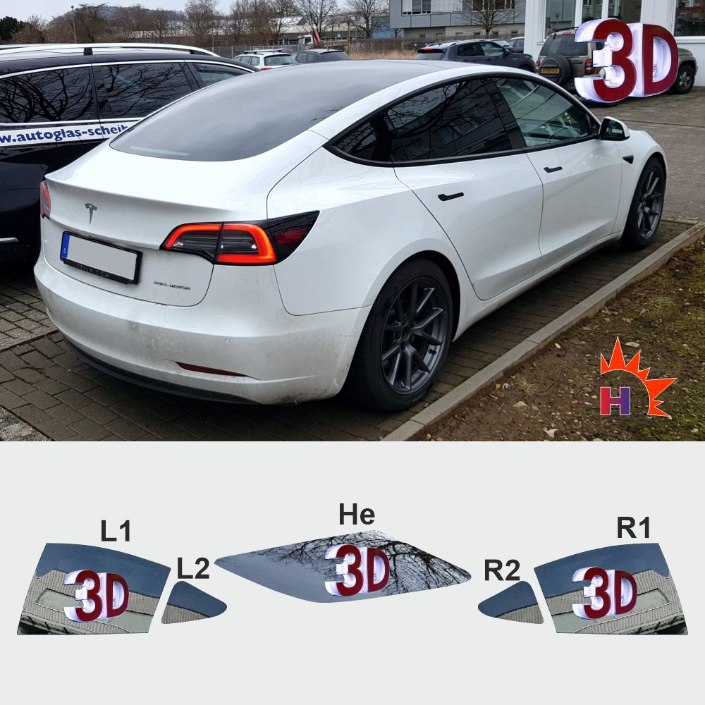 3D Model 3 2017 - 2023 passgenaue 3D Tönungsfolie