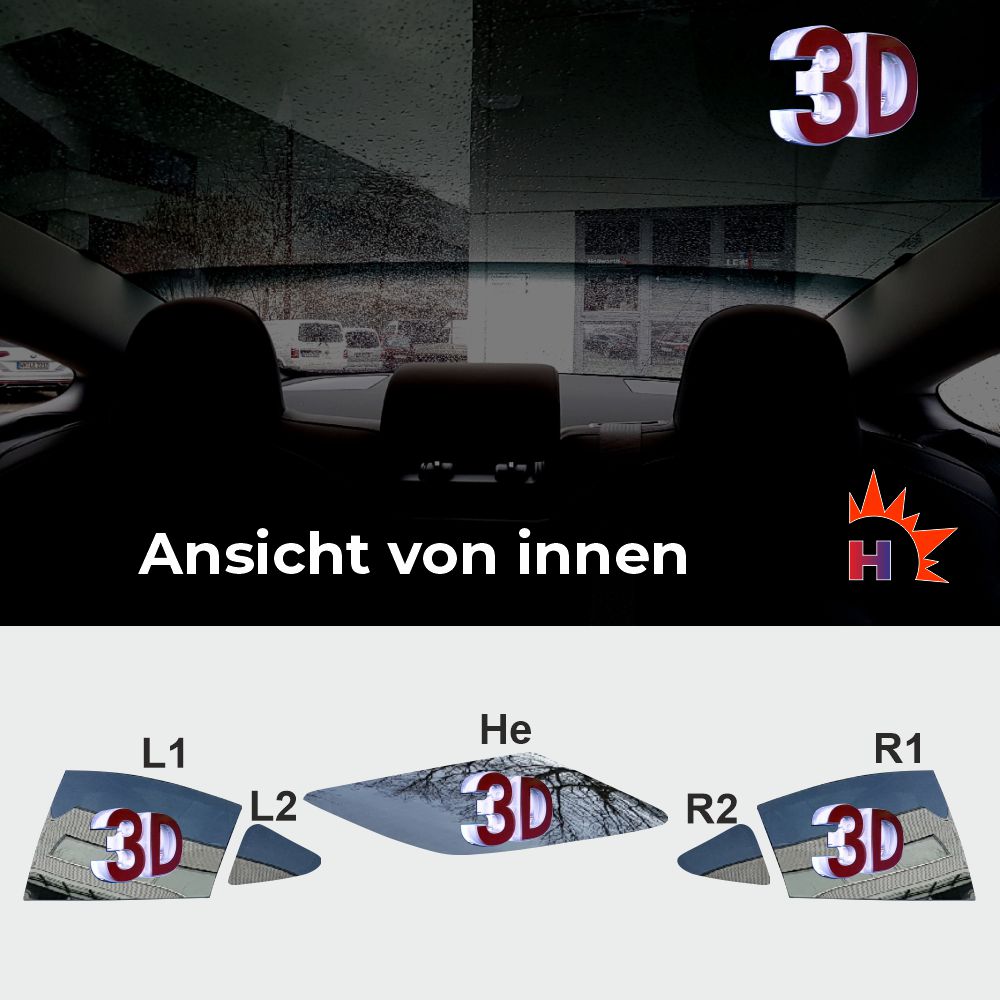 Tesla Model 3 ab 2023 passgenaue 3d tönungsfolie