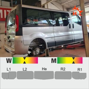 RENAULT Trafic II L2H1 Heckklappe Schiebefenster passgenaue T&ouml;nungsfolie