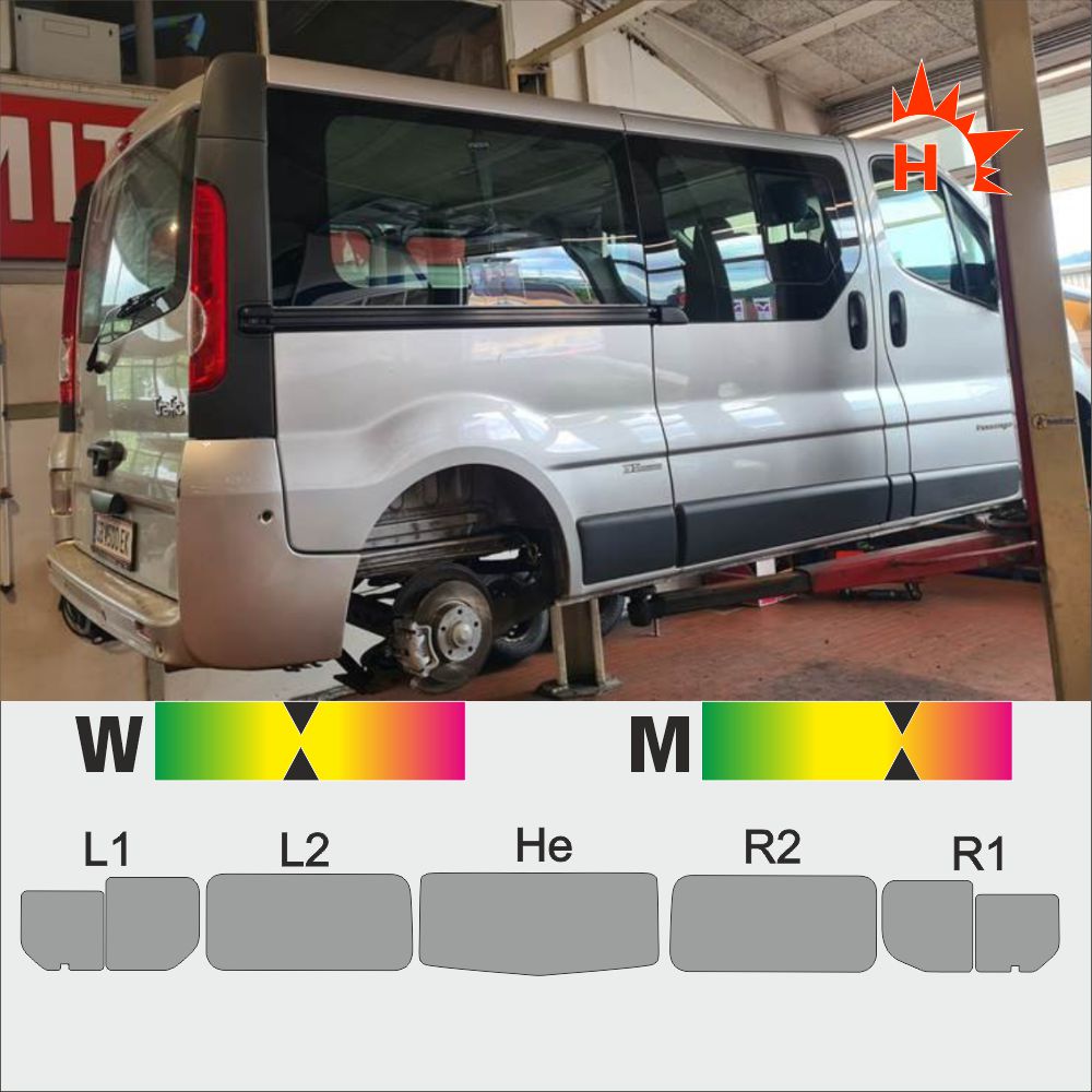 RENAULT Trafic II L2H1 Heckklappe Schiebefenster passgenaue Tönungsfolie