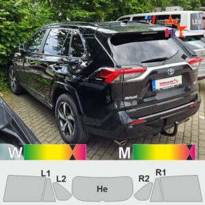 TOYOTA RAV4 ohne R&uuml;ckspiegelkamera passgenaue T&ouml;nungsfolie