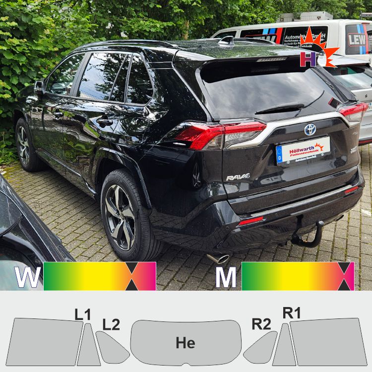 TOYOTA RAV4 ohne Rückspiegelkamera passgenaue Tönungsfolie