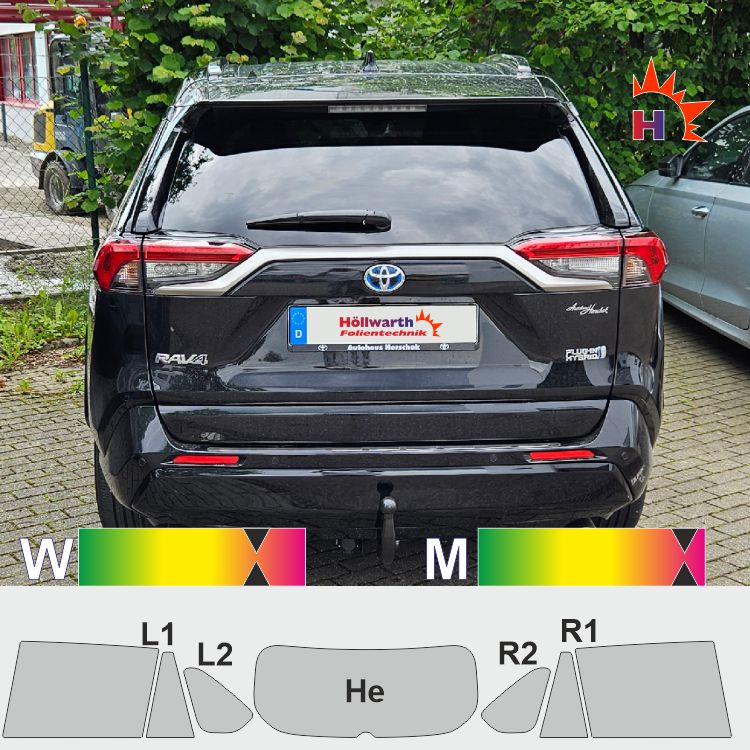 TOYOTA RAV4 ohne Rückspiegelkamera passgenaue Tönungsfolie