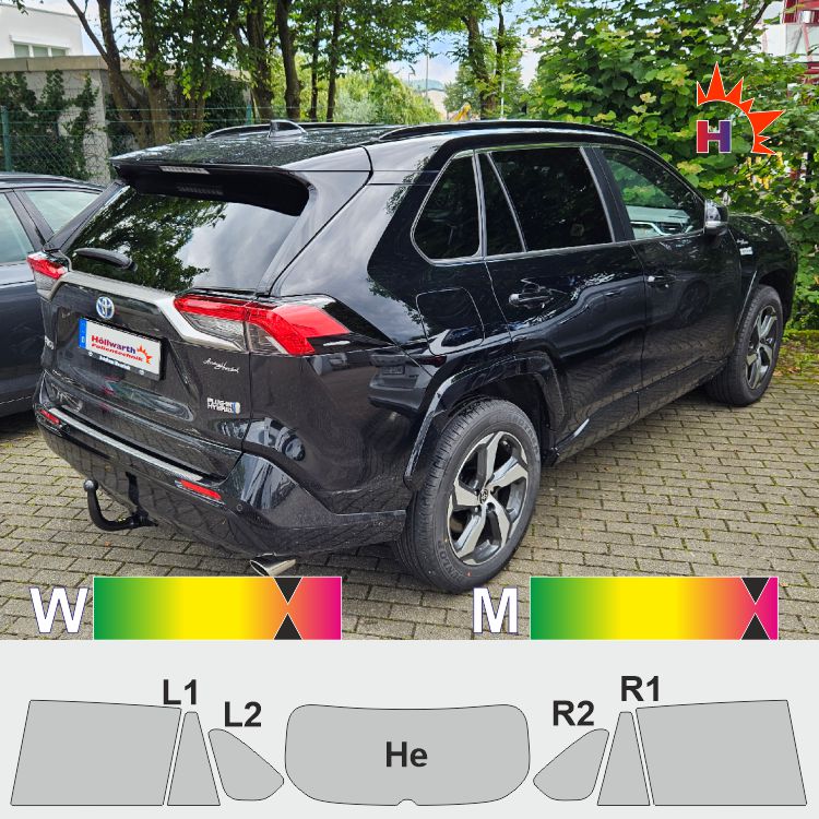 TOYOTA RAV4 ohne Rückspiegelkamera passgenaue Tönungsfolie