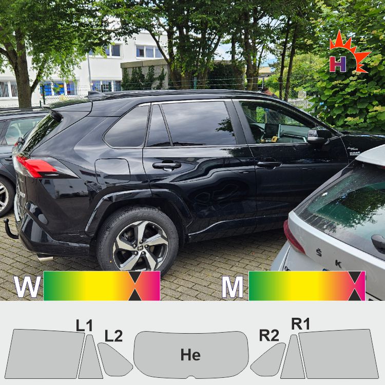 TOYOTA RAV4 ohne Rückspiegelkamera passgenaue Tönungsfolie