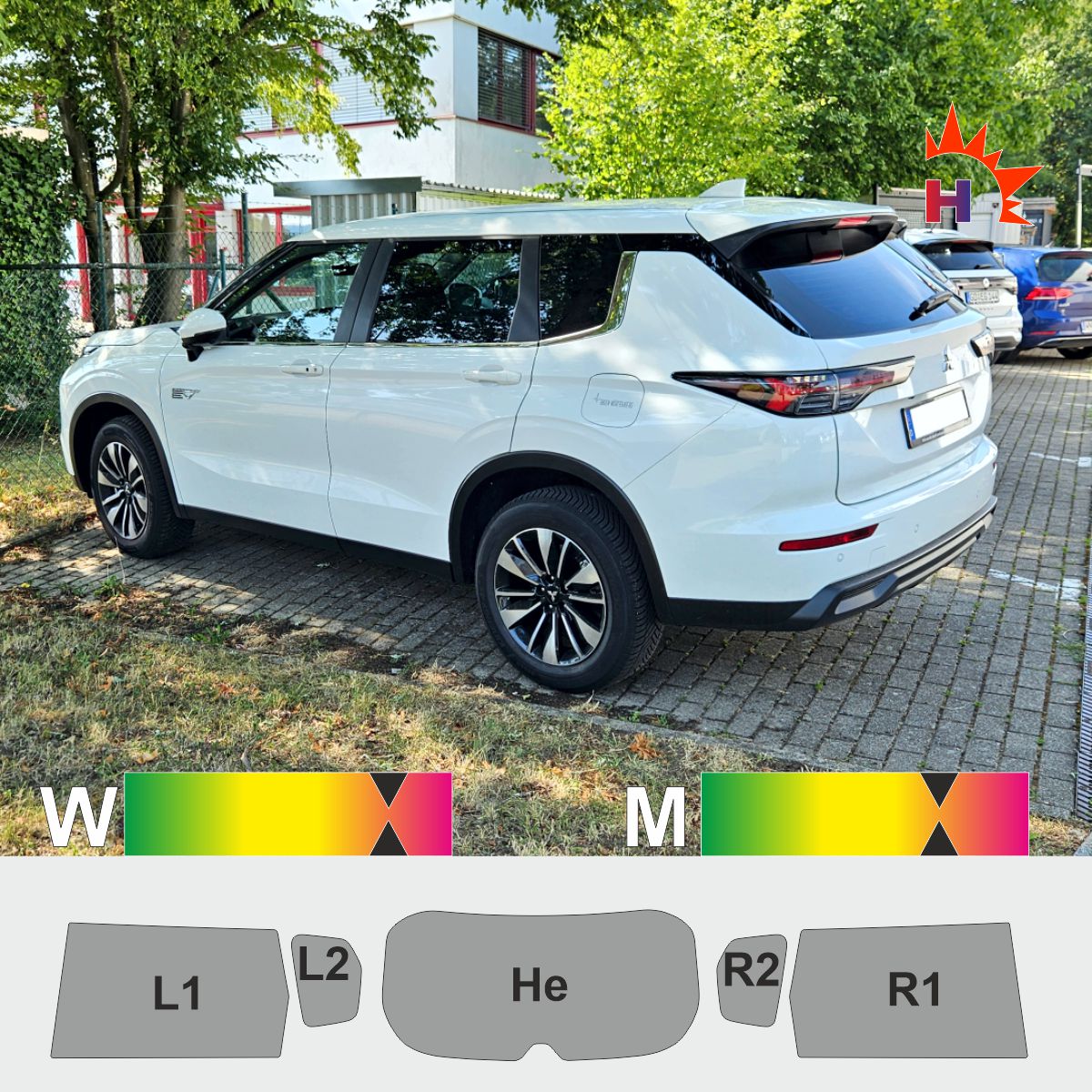 Mitsubishi Outlander (GN ab 2022) passgenaue Tönungsfolie